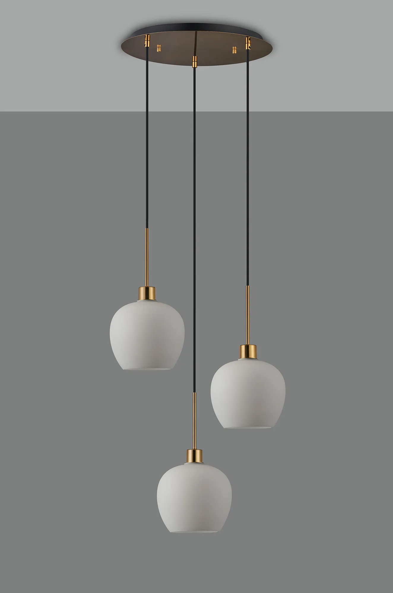 Lori 40cm Round Pendant, 3 Light Adjustable E27, Antique Gold/Opal Wine Shades DK1183  Deco Lori Antique Gold